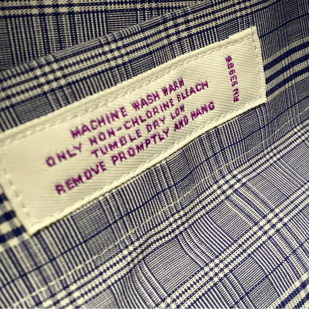 Brooks Brothers Mens Dress Shirt 16.5 34 Classic Plaid Purple Supima Cotton - Picture 7 of 8